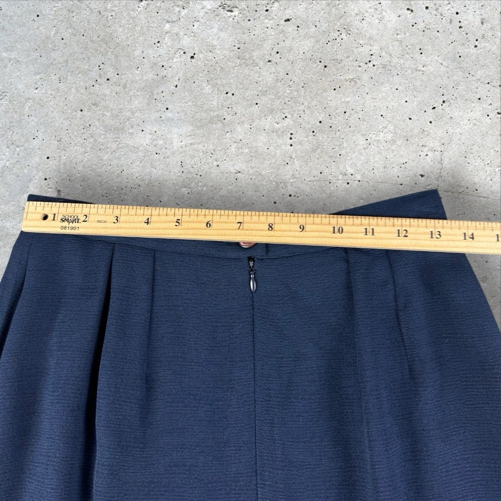 Vtg Karl Lagerfeld France Navy Blue Pencil A-Line Skirt‎ Sz 40 US 8 - Picture 4 of 5